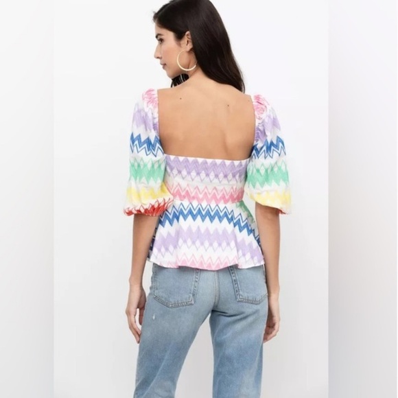 NEW Anthologie Yumi Kim Eliza Embroidered Top in Carnival Large - Picture 4 of 11